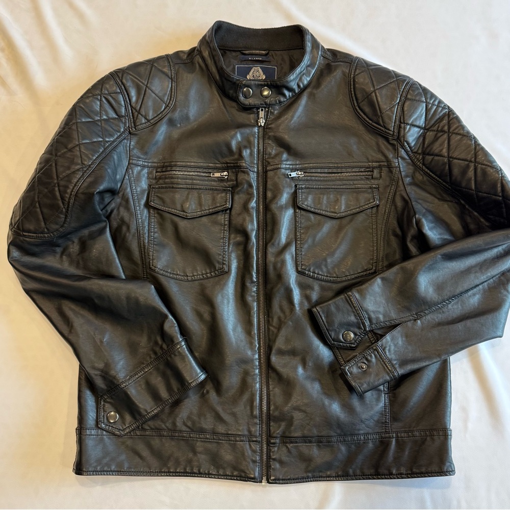 American Rag Men's Black Faux Leather‎ Jacket - Picture 2 of 13